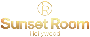 Sunset Room Hollywood gold metallic logo